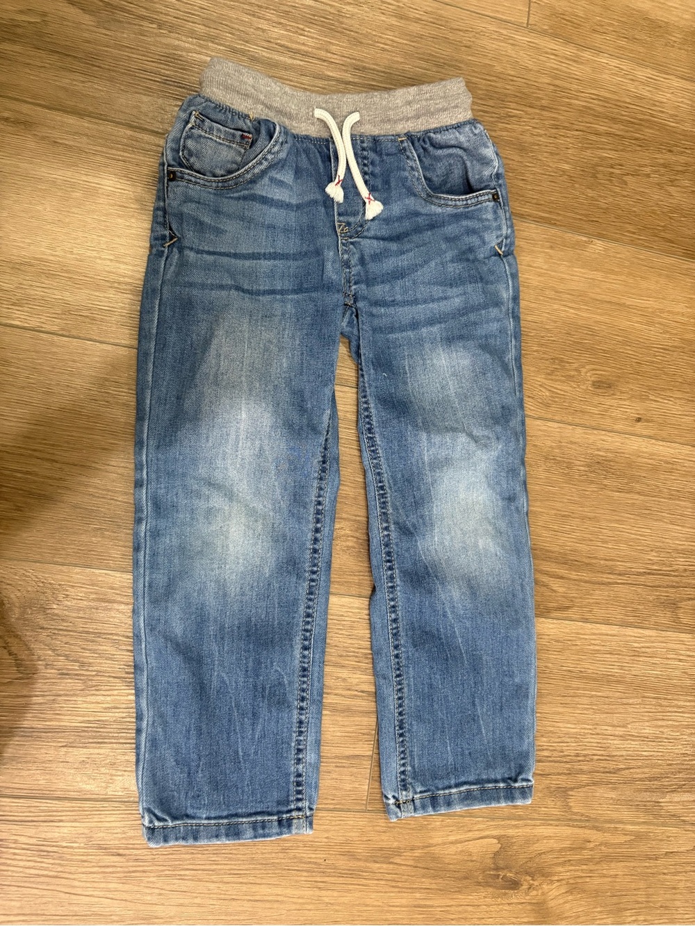 Boys Blue Denim Jogger Jeans with Drawstring Waist